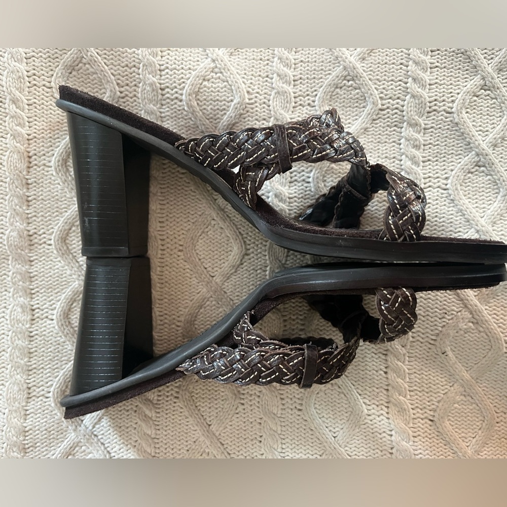 Lauren Ralph Lauren Brown Leather Sandal Heel Women’s size 9 - Picture 14 of 15